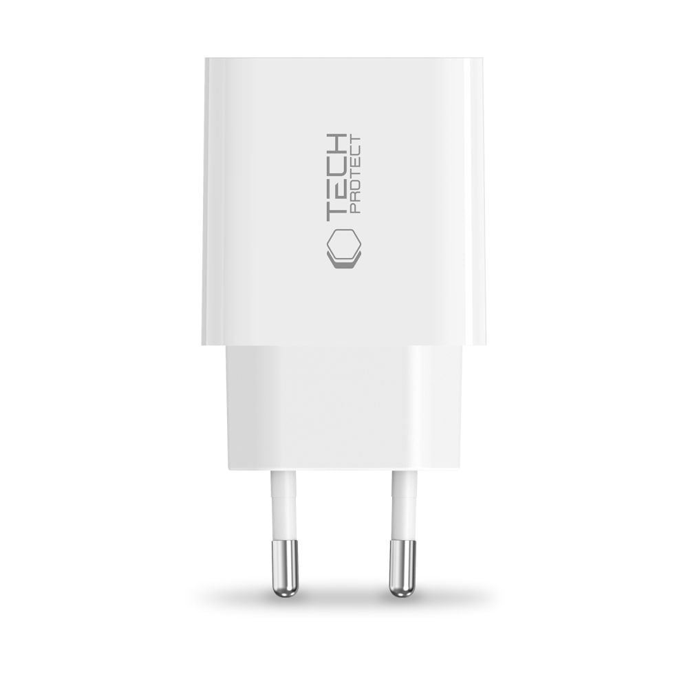 Tech-Protect sieninis įkroviklis NC20W USB-C jungtis - baltas -- Cell phone chargers