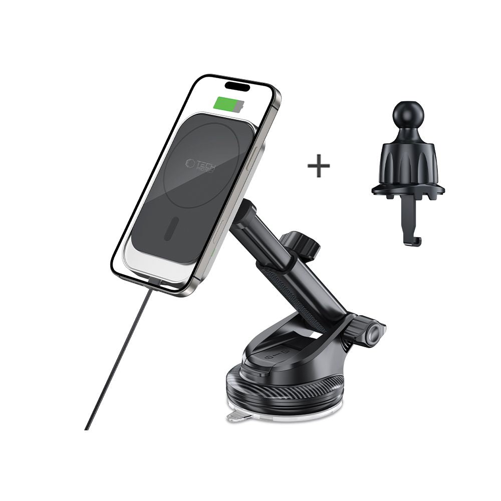 Tech-Protect MM15W-V9 automobilinis laikiklis su MagSafe prietaisų skydeliui ir oro ventiliacijos angai 15W - juodas --...