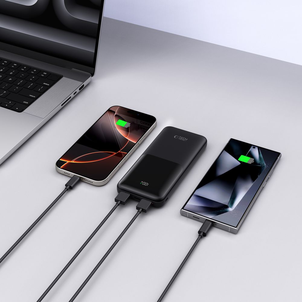 Tech-Protect Išorinė baterija PB01 10000mAh 22.5W - juodas -- Powerbanks