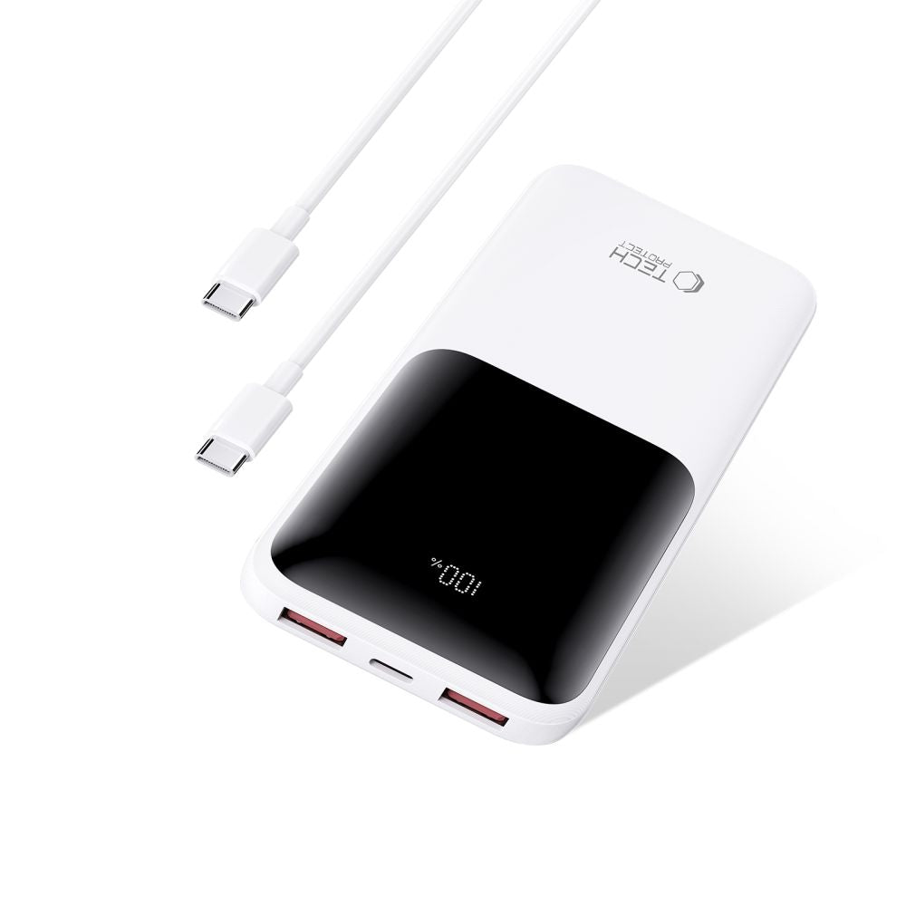 Tech-Protect Išorinė baterija PB01 10000mAh 22.5W - baltas -- Powerbanks
