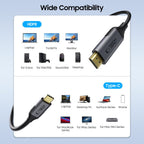 Tech-Protect UltraBoost USB-C / HDMI laidas 60Hz 180cm - juodas -- Cell phone cables