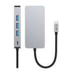Tech-Protect HB05 HUB 9in1 USB-C + USB2.0 + USB3.0 + HDMI 4K 60HZ + SD / TF + PD100W + RJ45 adapteris - pilkas -- USB...