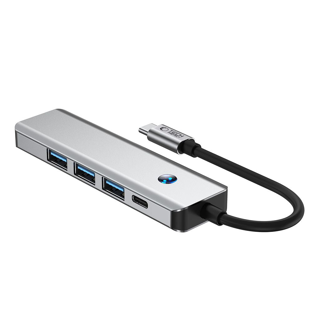 Tech-Protect HB01 HUB adapteris 5in1 USB-C + USB3.0 + HDMI 4K 60Hz + PD100W - pilka -- USB Adapters