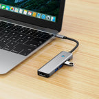 Tech-Protect HB01 HUB adapteris 5in1 USB-C + USB3.0 + HDMI 4K 60Hz + PD100W - pilka -- USB Adapters