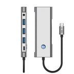 Tech-Protect HB04 HUB adapteris 9in1 USB-C + USB2.0 + USB3.0 + HDMI 4K 60Hz + SD / TF + PD100W + AV3.5 - pilka -- USB...
