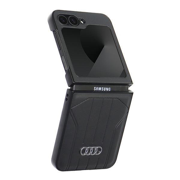 Audi sintetinės odos MagSafe dėklas Galaxy Z Flip 6 – juodas