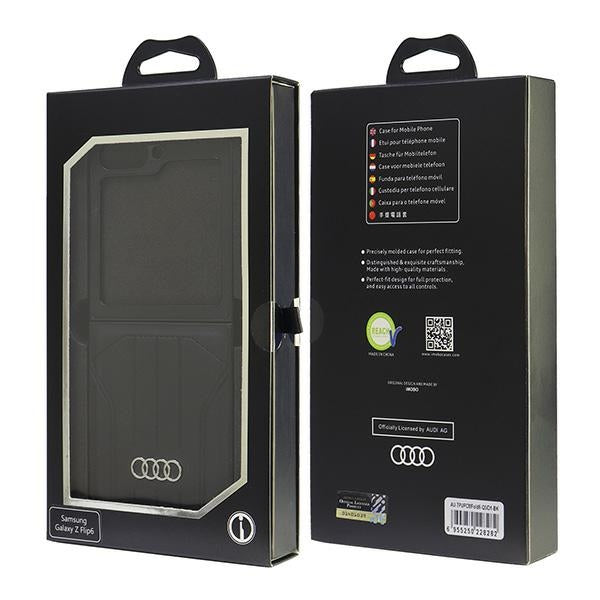 Audi sintetinės odos MagSafe dėklas Galaxy Z Flip 6 – juodas
