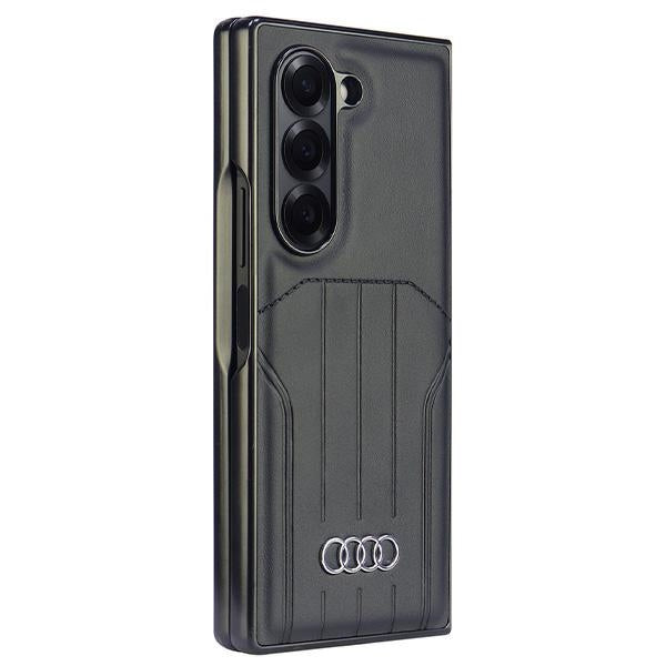 Audi MagSafe dėklas Galaxy Z Fold6 – juodas, eko oda