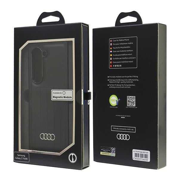 Audi MagSafe dėklas Galaxy Z Fold6 – juodas, eko oda