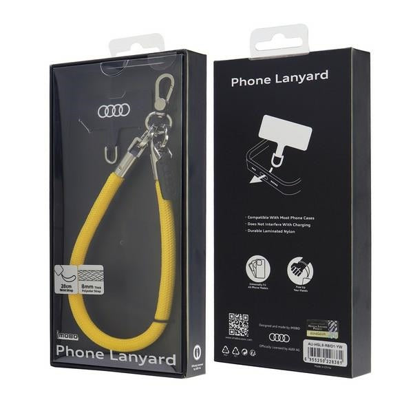 Audi Crossbody Lanyard Universal 28cm x 8mm – geltona