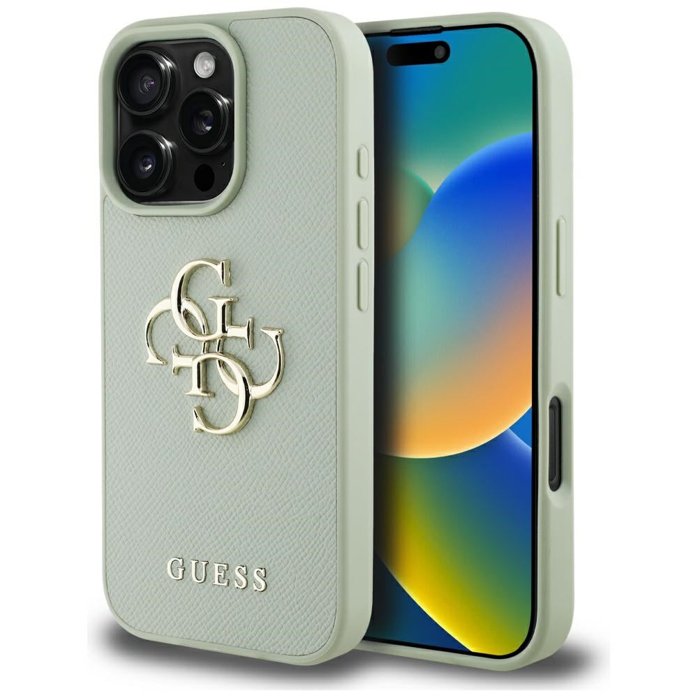 Guess 4G dėklas iPhone 16 Pro Max – žalias