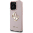 Guess Grained 4G dėklas iPhone 16 Pro – rožinis