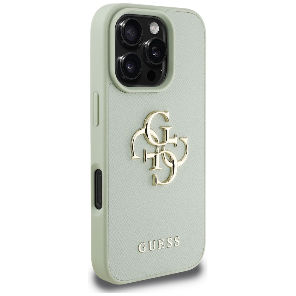 Guess Grained 4G dėklas iPhone 16 Pro – žalias