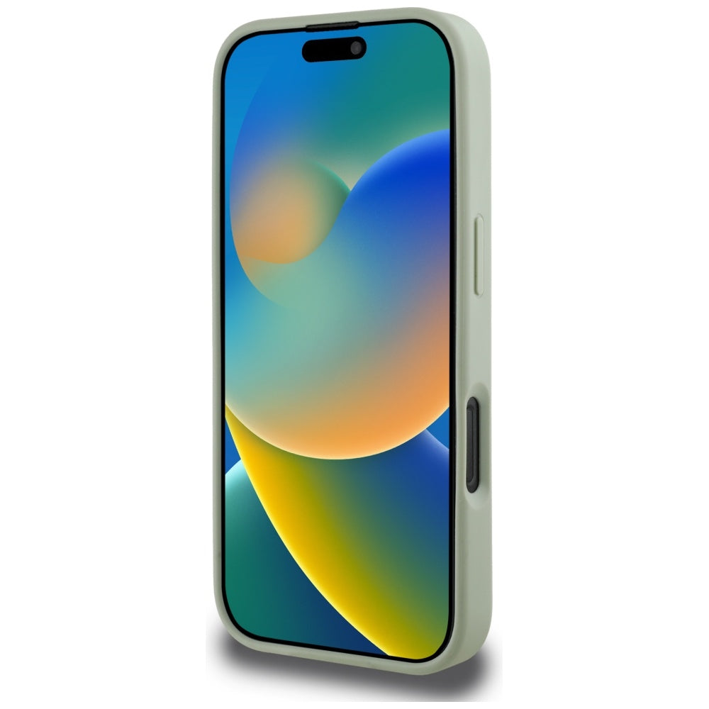 Guess Grained 4G dėklas iPhone 16 Pro – žalias