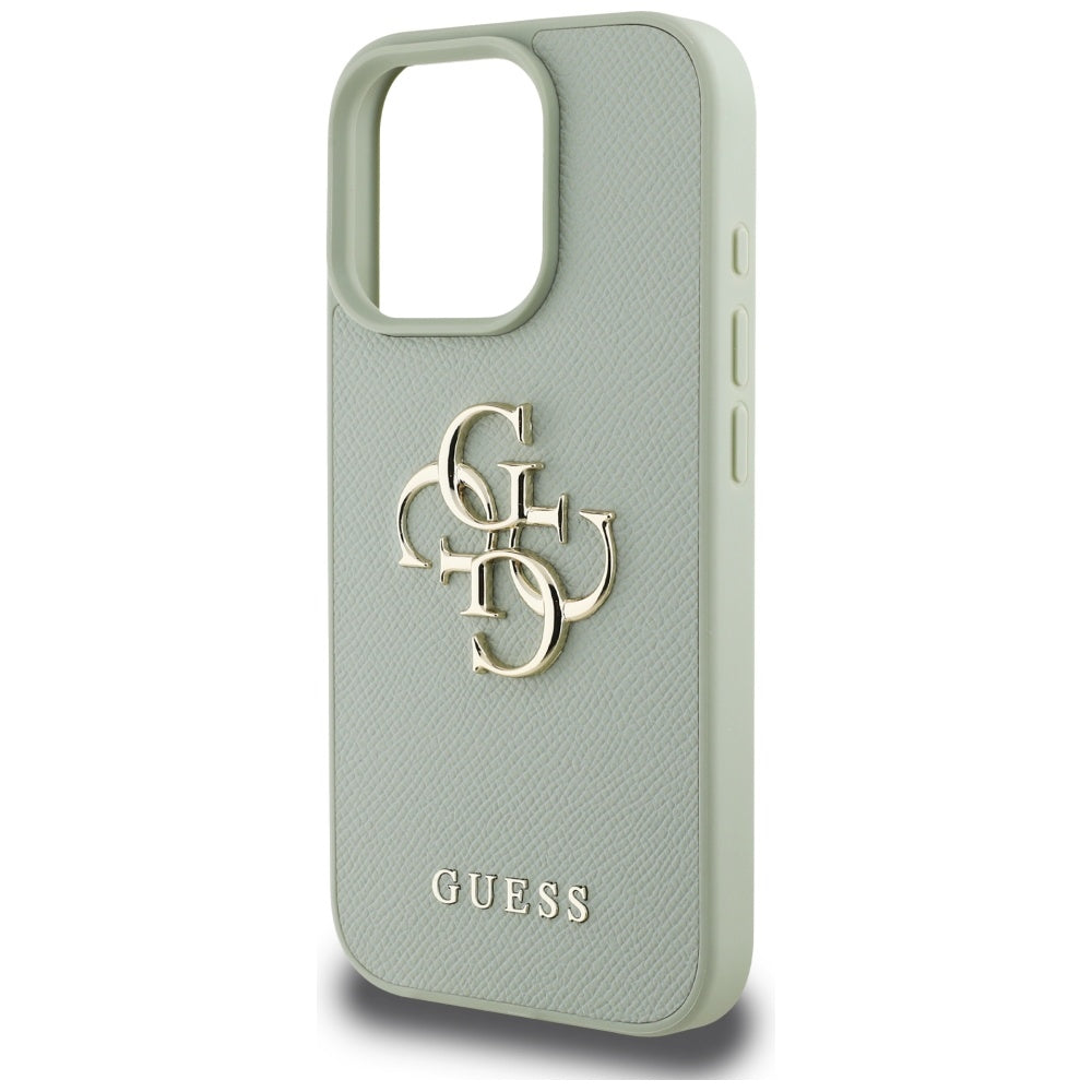 Guess Grained 4G dėklas iPhone 16 Pro – žalias