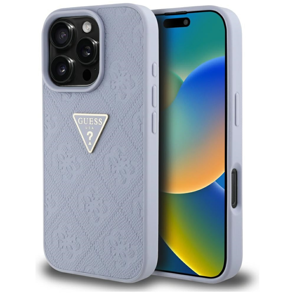 Guess 4G dėklas iPhone 16 Pro Max – violetinis
