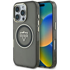 Guess IML MagSafe dėklas iPhone 16 Pro – juodas