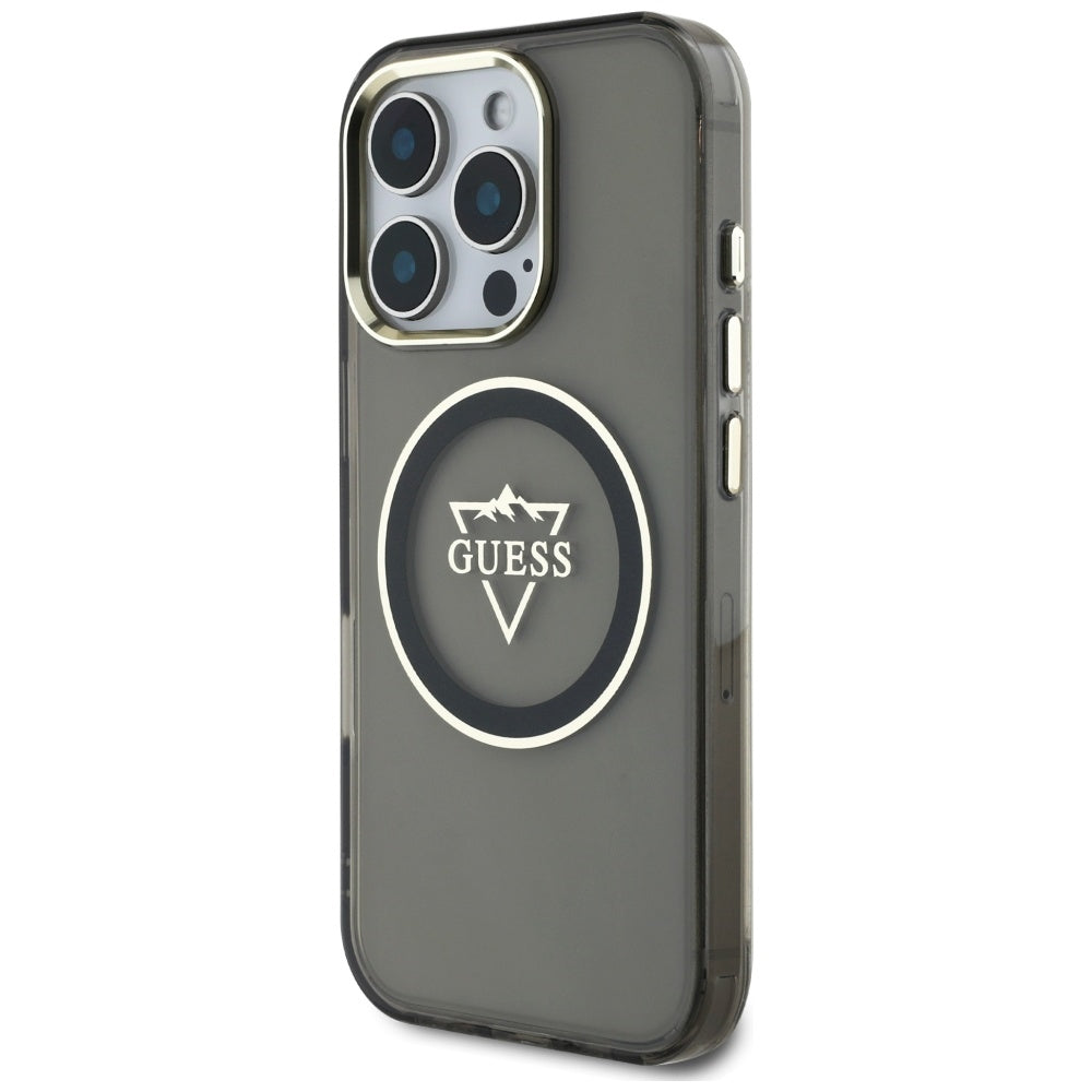 Guess IML MagSafe dėklas iPhone 16 Pro – juodas