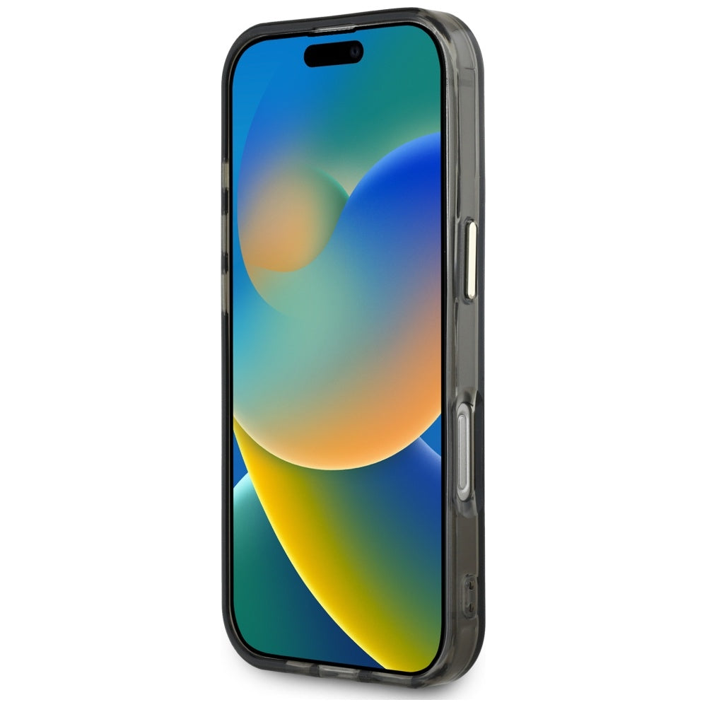 Guess IML MagSafe dėklas iPhone 16 Pro – juodas