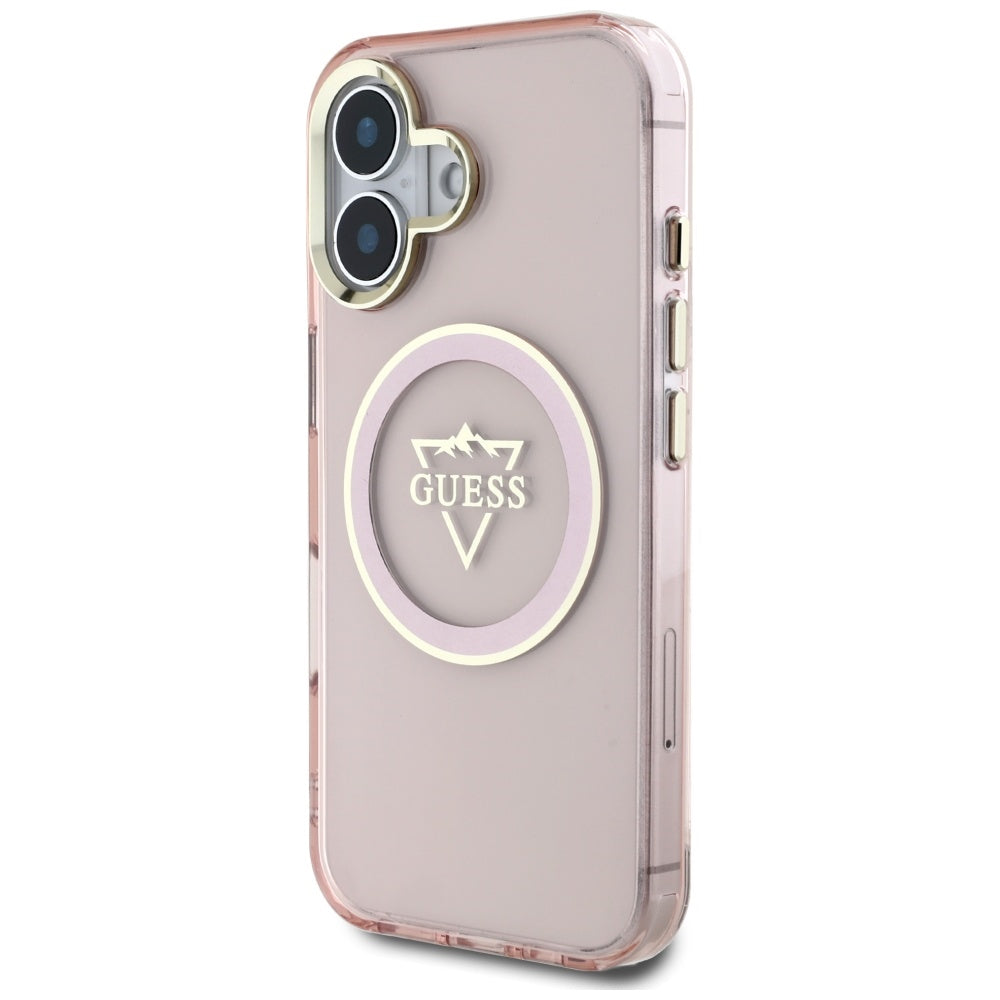 Guess MagSafe dėklas iPhone 16 – rožinis