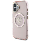 Guess MagSafe dėklas iPhone 16 – rožinis
