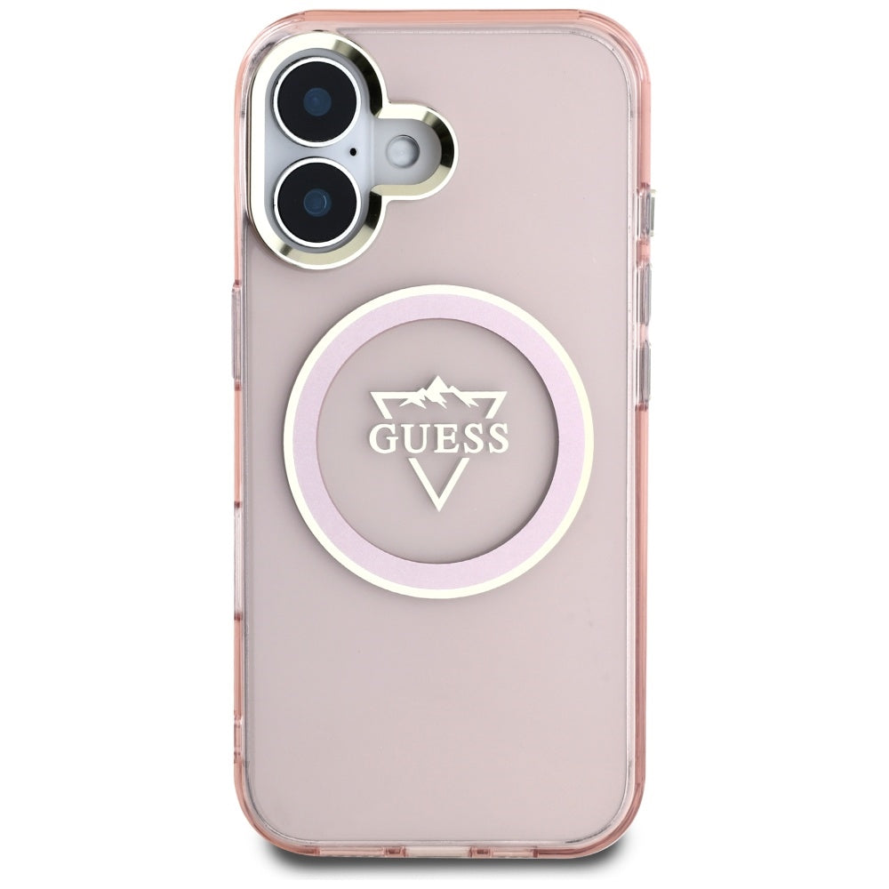 Guess MagSafe dėklas iPhone 16 – rožinis