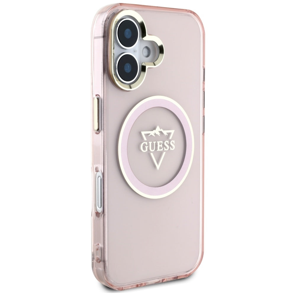 Guess MagSafe dėklas iPhone 16 – rožinis