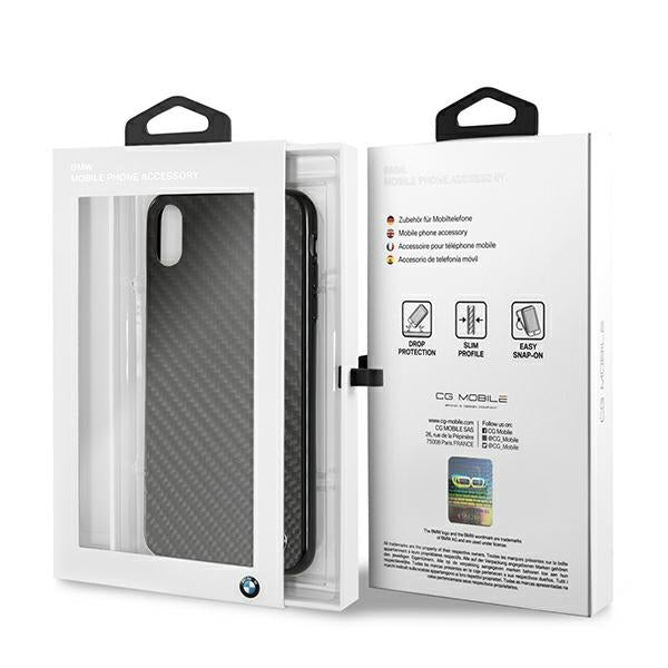 BMW anglies pluošto dėklas iPhone XS Max – juodas -- iPhone XS Max