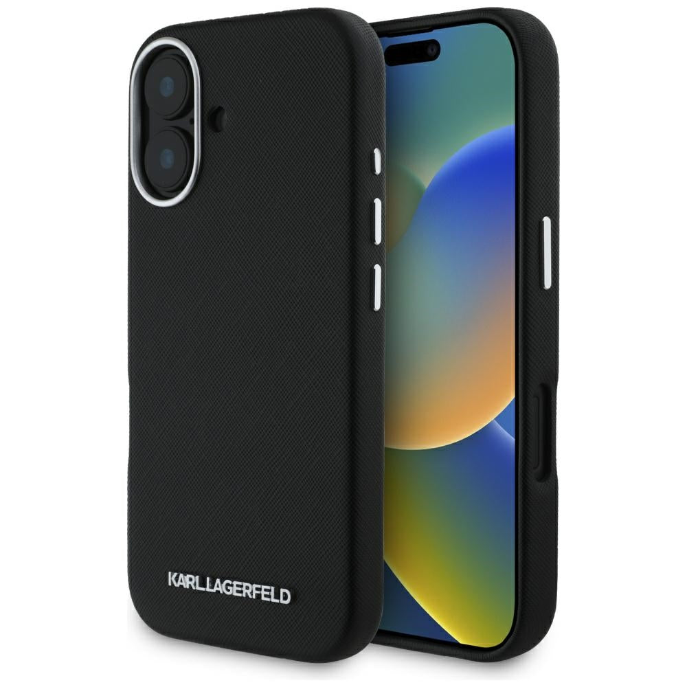 Karl Lagerfeld MagSafe dėklas iPhone 16 – juodas