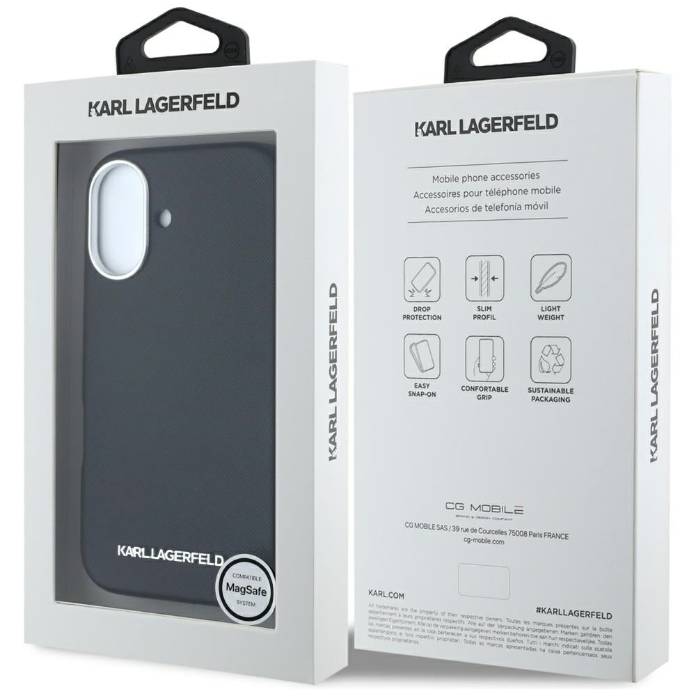 Karl Lagerfeld MagSafe dėklas iPhone 16 – juodas