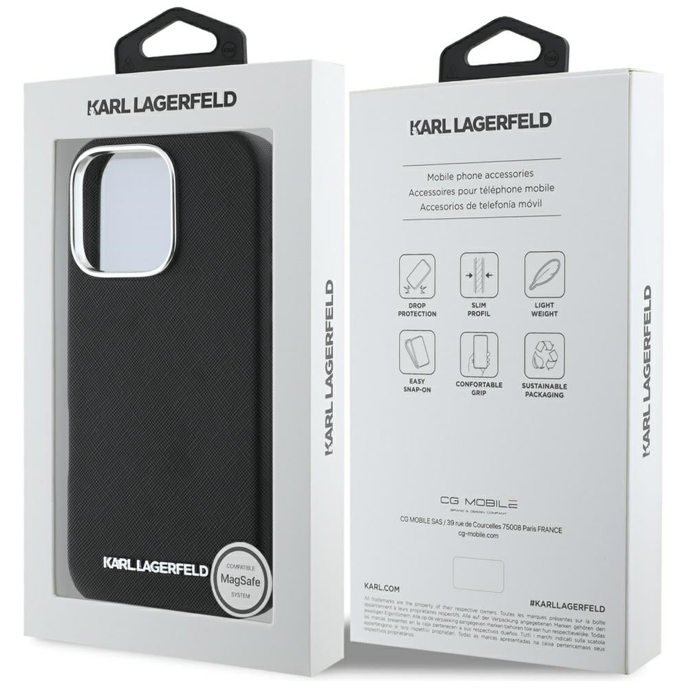Karl Lagerfeld MagSafe dėklas iPhone 16 Pro – juodas