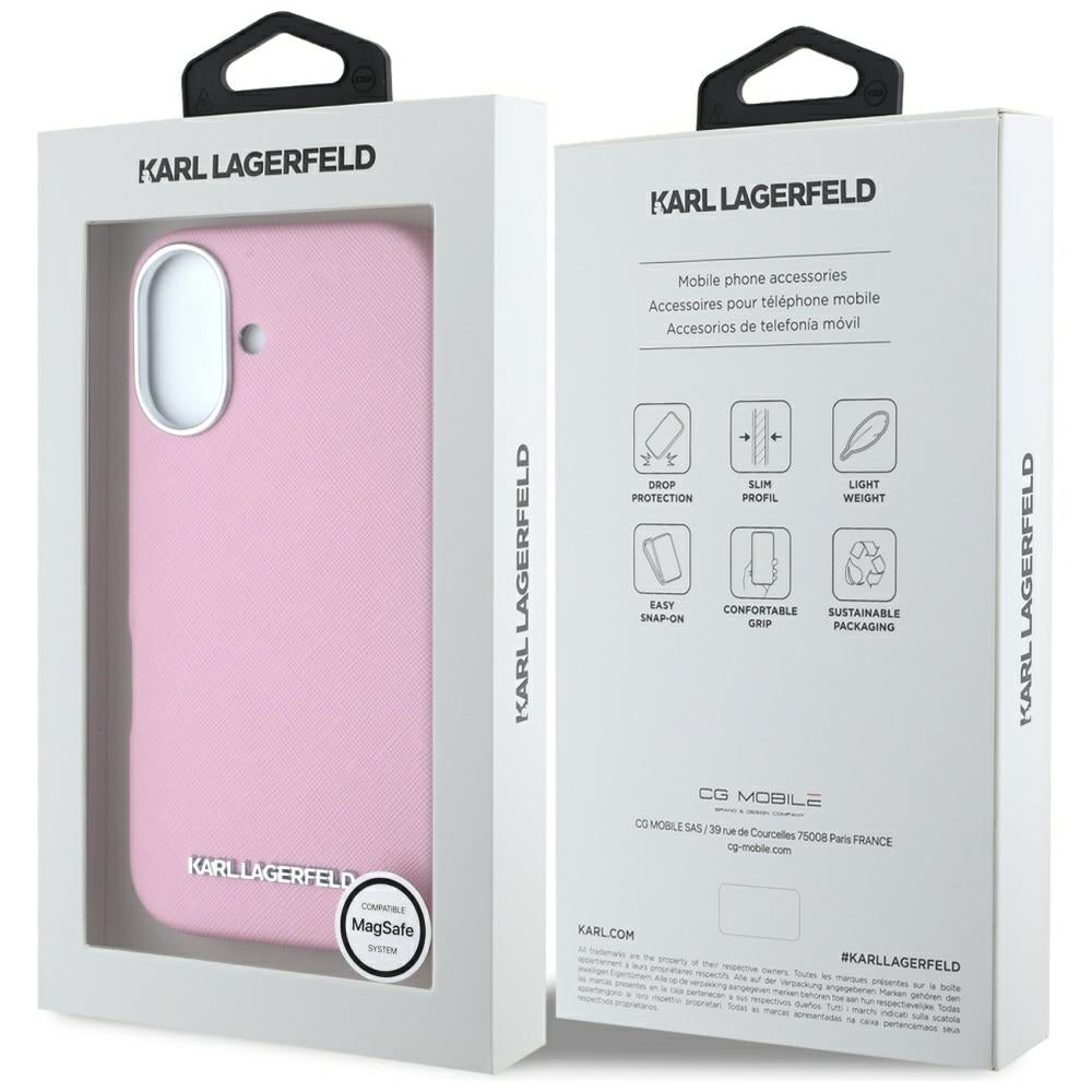 Karl Lagerfeld MagSafe dėklas iPhone 16 – rožinis -- iPhone 16