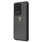 Ferrari anglies pluošto dėklas Samsung Galaxy S20 Ultra – juodas -- Samsung Galaxy S20 Ultra