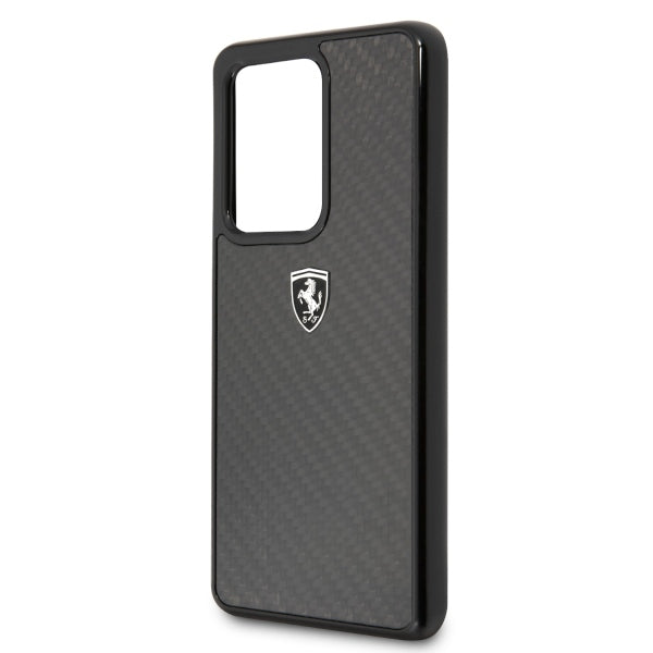 Ferrari anglies pluošto dėklas Samsung Galaxy S20 Ultra – juodas -- Samsung Galaxy S20 Ultra