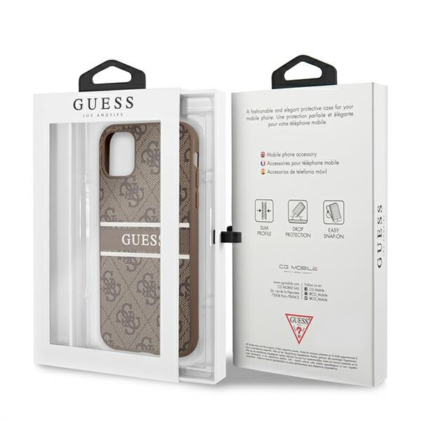 Guess 4G Stripe dėklas iPhone 11 / XR – rudas -- iPhone 11