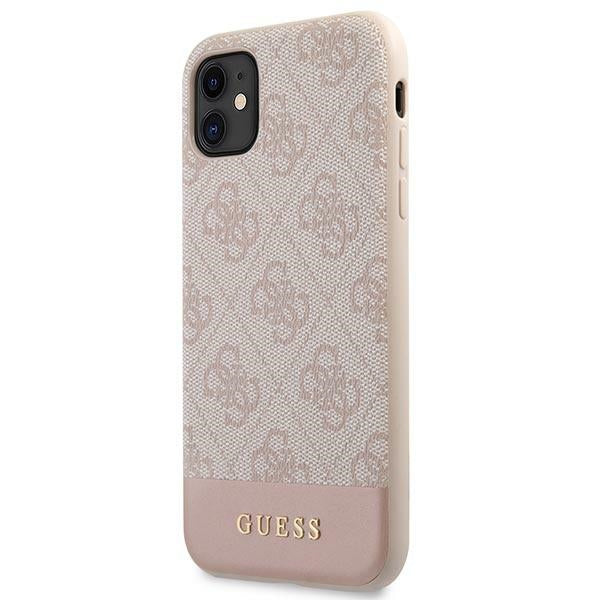 Guess 4G Stripe dėklas iPhone 11 / XR – rožinis -- iPhone 11