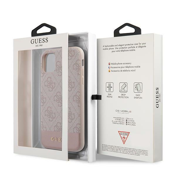 Guess 4G Stripe dėklas iPhone 11 / XR – rožinis -- iPhone 11
