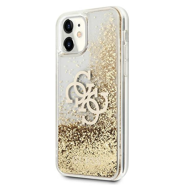 Guess 4G Liquid Glitter dėklas iPhone 11/XR – auksinis -- iPhone 11