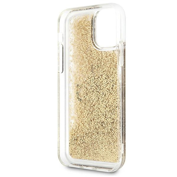 Guess 4G Liquid Glitter dėklas iPhone 11/XR – auksinis -- iPhone 11