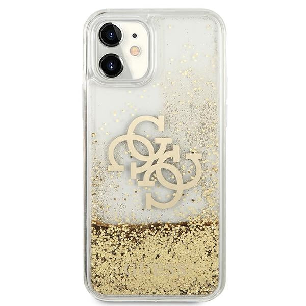 Guess 4G Liquid Glitter dėklas iPhone 11/XR – auksinis -- iPhone 11