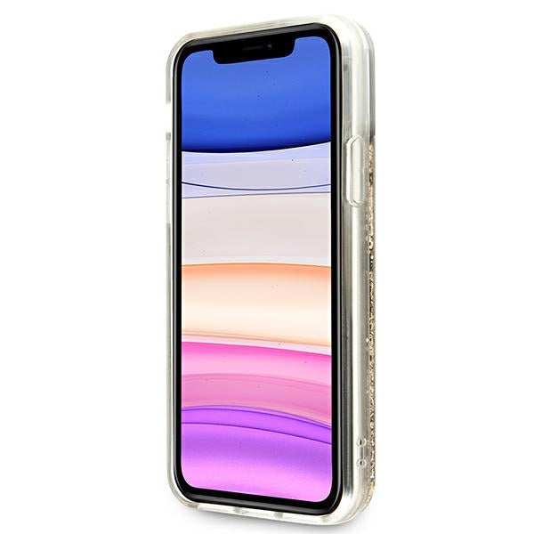 Guess 4G Liquid Glitter dėklas iPhone 11/XR – auksinis -- iPhone 11