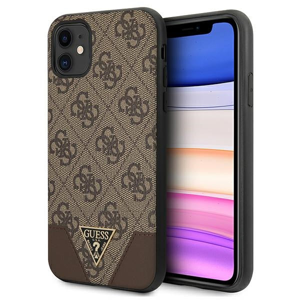 Guess 4G Triangle dėklas iPhone 11/XR 6.1 – rudas -- iPhone 11