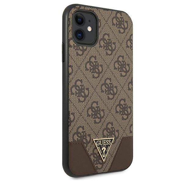 Guess 4G Triangle dėklas iPhone 11/XR 6.1 – rudas -- iPhone 11