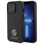 Guess 4G Strass Metal Logo dėklas iPhone 13 Pro – juodas