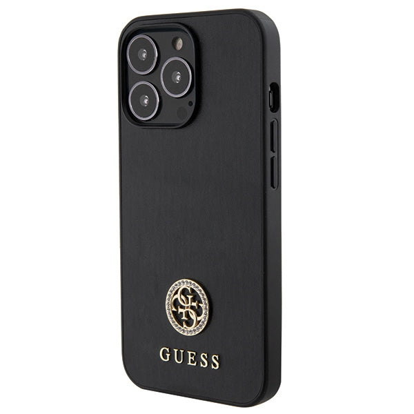 Guess 4G Strass Metal Logo dėklas iPhone 13 Pro – juodas