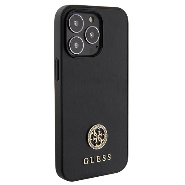 Guess 4G Strass Metal Logo dėklas iPhone 13 Pro – juodas
