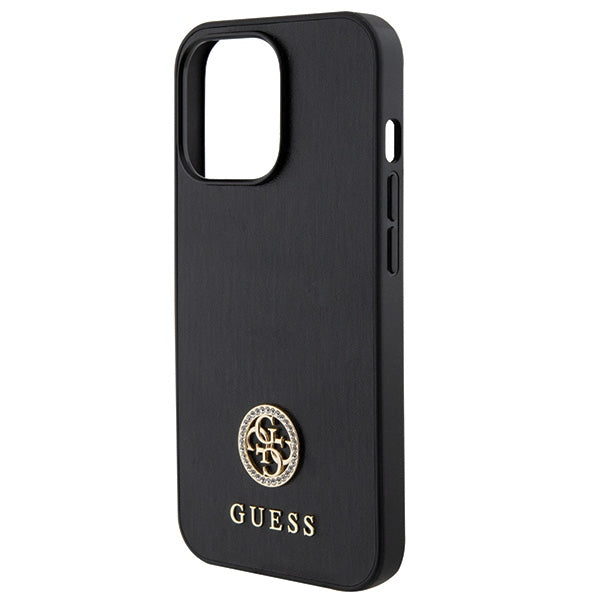 Guess 4G Strass Metal Logo dėklas iPhone 13 Pro – juodas