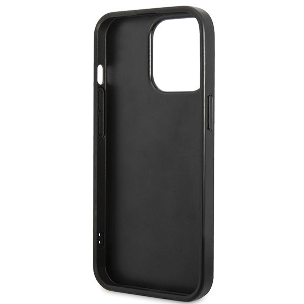 Guess 4G Strass Metal Logo dėklas iPhone 13 Pro – juodas
