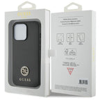 Guess 4G Strass Metal Logo dėklas iPhone 13 Pro – juodas