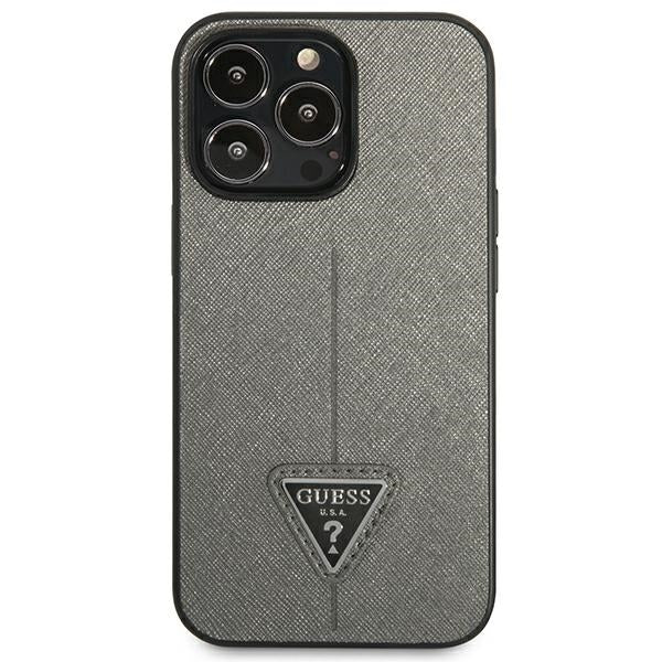 Guess dėklas iPhone 13 Pro – sidabrinis